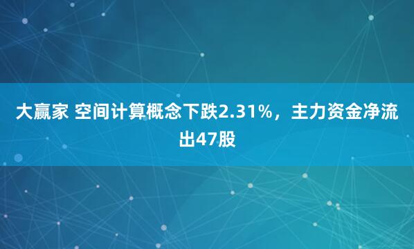 大赢家 空间计算概念下跌2.31%，主力资金净流出47股